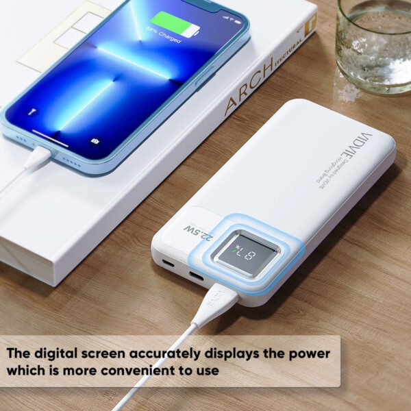 Power Bank - VIDVIE PB767 يدعم هذا الباور بانك تقنية الشحن السريع، التي تسمح لك بشحن جهازك في وقت قصير جدا،وتوفير الوقت والجهد.