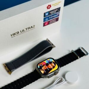 HK9 Ultra 2 AMOLED شاشة سوبر أموليد بمقاس 49mm، إجراء والرد على المكالمات، إشعارات التطبيقات، توقيت 12&24 ساعة، أبلكيشن ماركت، Always on Display، NFC.