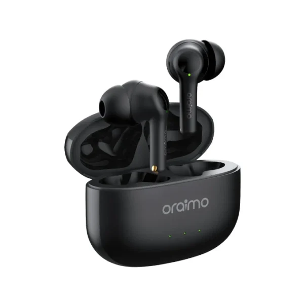 Oraimo FreePods 3C ENC صوت قوي 4 ميكروفونات مقاومة للماء IPX5، الشحنة الكاملة تكفي ىحتى 8 ساعات، وشحن العلبة يمنحك فترة تشغيل إضافية 28 ساعة.ضمان سنة .