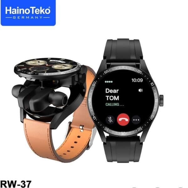 Haino Teko RW37 Watch ساعةذكيةوسماعات الرأس والساعة الذكية في جهاز واحد، تحكم مبتكر باللمس متوافق مع أجهزة Android وiOS , عملية لمس مبتكرة