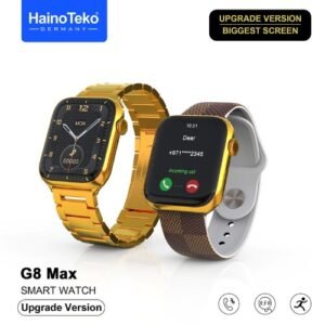 اشتري HainoTeko Germany G8 Max Gold بشاشة AMOLED مقاس 45mm، وإجراء واستقبال المكالمات، ومقاومة للماء IP68، وشحن لاسلكي، وقياسات صحية، من Smart Glaw.