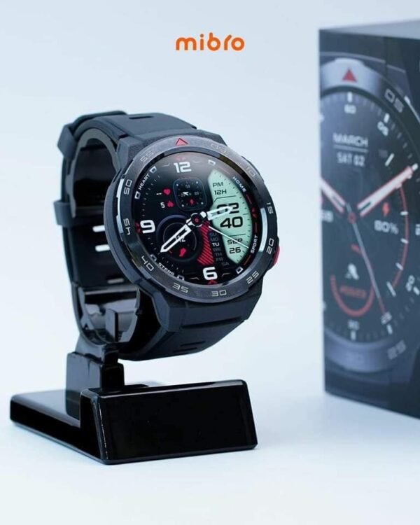 Mibro Watch GS Pro ساعة ذكية بنظامMibro Android GS Proمقاس1.43بوصة بشاشةAMOLEDونظام تحديد المواقع GPSوإتصال بلوتوث ثنائي النواة 4PD ومراقبة معدل نبضات القلب