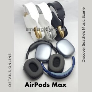 AirPods Max Wireless تتوافق مع أجهزة Iphone - Android، إتصال مباشر عند التشغيل مع أجهزة Iphone، صوت ثلاثي الأبعاد مع تتبع ديناميكي للرأس، بطارية مدمجة 400mm