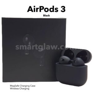 AirPods 3 Black سماعات اذن لاسلكية جديدة ، تدعم البلوتوث مع تغيير الإسم، ومستشعر ذكي للشحن اللاسلكي، صوت بتقنيه STEREO 3D، تتوافق مع IOS وأندرويد.