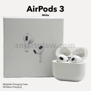 AirPods 3 White سماعات اذن لاسلكية جديدة ، تدعم البلوتوث مع تغيير الإسم، ومستشعر ذكي للشحن اللاسلكي، صوت بتقنيه STEREO 3D، تتوافق مع IOS وأندرويد.