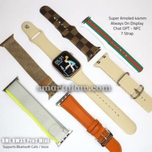 BML BM35 Pro2 Mini شاشة سوبر أموليد بمقاس 44mm، إجراء والرد على مكالمات من الساعة مباشرة، إشعارات التطبيقات، تتوافق مع الأندروبد والأيفون، NFC - Chat GPT.