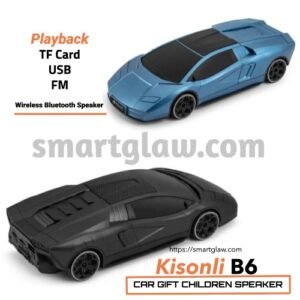 Kisonli B6 Wireless Speaker مكبر صوت بلوتوث على شكل سيارة بسعة بطارية 1800mAh. تصميم لأداء صوتي عالي الجودة، اتصال لاسلكي.