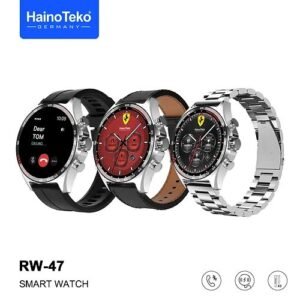 Haino Teko RW-47 Original تتميز بشاشة أموليد عالية الدقة ودعم اللغة العربية كاملة,دعم توقيت 12ساعة و24ساعة و3ستراب(سليكون-جلد-معدن)ومقاومة الماء بمعيار IP68