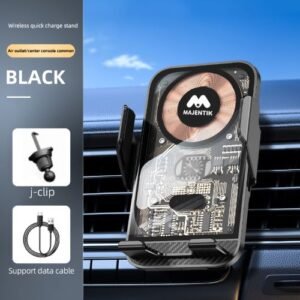 Majentik MW-13 Wireless Charger هولدر ماجينتيك شحن لاسلكي سريع لهاتفك المحمول المتوافق مع تقنية الشحن اللاسلكي.ضع هاتفك في الهولدر وستبدأ عملية الشحن تلقائى