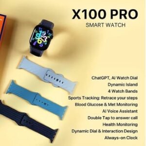 X-Inova Germany X100 Pro تدعم إجراء والرد على المكالمات من الساعة مباشرة, دعم إشعار التطبيقات بلغة عربية صحيحة, توقيت 12&24 ساعة, 2 وضع Always on Display, عدد كبير من الخلفيات المجانية بالبرنامج الخاص بالتشغيل, خاصية Dynamic Island.