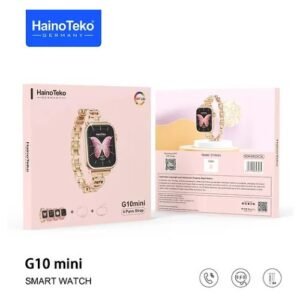 Haino Teko Germany G10Mini تدعم اللغة العربية، وSiri، وSOS، وأجهزة الإنذار، وتحديثات الطقس، تتميز بشاشة AMOLED عالية الدقة مقاس 42 ملم, تتيح لكِ إجراء المكالمات وإستقبالها وتلقي إشعارات التطبيقات بسلاسة. سواء كنتِ تستخدم Android أو iOS، فهذه الساعة تلبي احتياجاتك.