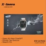 X-Inova Germany X10 Ultra2 إجراء والرد على المكالمات من خلال الساعة مباشرة, إشعارات التطبيقات, دعم توقيت 12&24 ساعة, تدعم إلتقاط الصور من الساعة, أوضاع رياضية متعددة لتتبع تقدمك في مختلف الأنشطة البدنية.