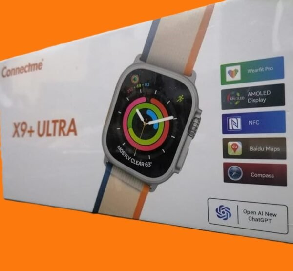 Conncetme X9+ Ultra smart watch تدعم إجراء والرد على المكالمات من الساعة مباشرة مع دعم إشعار التطبيقات بلغة عربية صحيحة وتوقيت 12&24 ساعة والتحكم في إلتقاط الصور من خلال الساعة, التحكم في الميوزك.