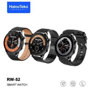 Haino Teko Germany RW-52 شاشة AMOLED عالية الدقة، إجراء الرد على المكالمات، إشعارات التطبيقات،برنامج صحة المرأة، توقيت 12&24 ساعة. إلتقاط الصور من الساعة.