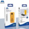 MJ-17 10000mAh Power Bank متوافق مع الشحن السريع PD بقوة 22.5W ومؤشر شاشة رقمية LED يعرض مقدار الطاقة المتبقية في الباور بانك.مثالي للسفر لشحن العديد من الأجهزة (مخرج PD و مخرج USB و مخرج كبل مدمج Lighting & Type-C)، 3 مداخل للشحن.