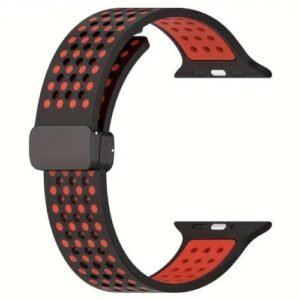 Silicone Dot Strap 42:49mm ستراب سيليكون بمقاس 42:49 ملم مصنوع بجودة عالية، بقفل مجناتيك، يتناسب مع ساعات أبل ومع الساعات الكوبي يتميز بثقوب من أجل التهوية،