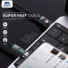 Cable Type-C To Type-C توفير تجربة شحن سريعة 60W / 5A، الخيار المفضل لمستخدمي أجهزة Android ، نقل الملفات بين الأجهزة بشكل سريع، يدعم شاشة LED توضح الطاقة.
