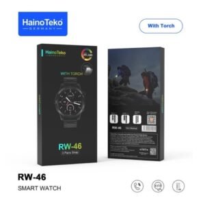 Haino Teko Germany RW-46 شاشة AMOLED عالية الدقة، إجراء و إستقبال المكالمات مباشرة من الساعة، كشاف طوارئ مدمج بفرام الساعة، 5 أزرار ( رز قابل للتخصيص)، NFC.