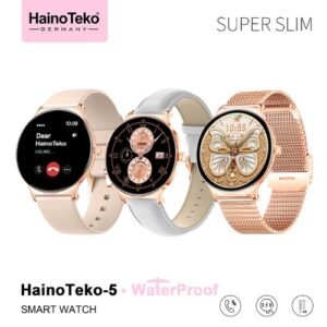 Haino Teko-5 WaterProof شاشة أموليد عالية الدقة بمقاس 1,32 بوصة، إجراء والرد على المكالمات،إلتقاط الصور من الساعة، دعم Always On Display، خلفيات متحركة.