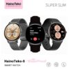Haino Teko-5 WaterProof شاشة أموليد عالية الدقة بمقاس 1,32 بوصة، إجراء والرد على المكالمات،إلتقاط الصور من الساعة، دعم Always On Display، خلفيات متحركة.