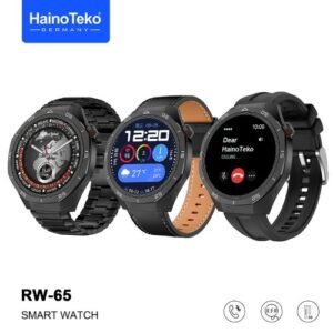 Haino Teko GT5 Pro RW-65 شاشة أموليد عالية الدقة بمقاس 1,43 بوصة، إجراء والرد على المكالمات،إلتقاط الصور من الساعة، دعم Always On Display، تطبيق مسلم، NFC.