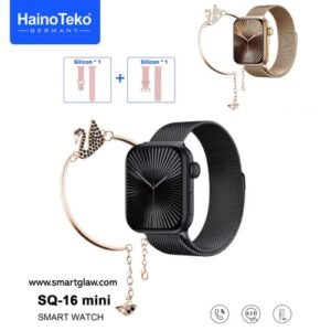 Haino Teko SQ-16 Mini Series10 Original شاشة AMOLED بمقاس 38مم، تدعم اللغة العربية، استقبال الإشعارات، إجراء و استقبال المكالمات، نغمة للرسائل والرنين.