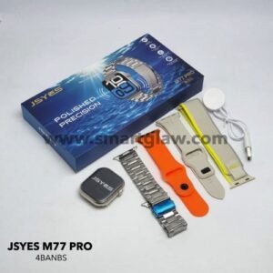 JSYES M77 PRO شاشة بجودة عالية مقاس 45MM مع لوك ستراب فعال وإجراء والرد على المكالمات وإشعار التطبيقات، توقيت 12&24 ساعة، إلتقاط الصور من خلال الساعة.