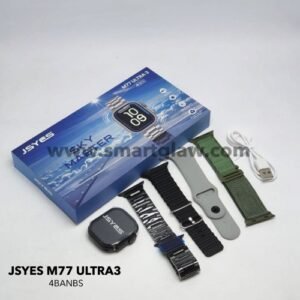 JSYES M77 ULTRA3 شاشة بجودة عالية مقاس 49MM مع لوك مسامير حقيقية وإجراء والرد على المكالمات وإشعار التطبيقات، توقيت 12&24 ساعة، إلتقاط الصور من خلال الساعة.