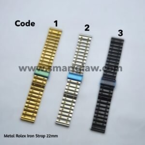 Metal Rolex Iron Strap 22mm ستراب لساعات هواوي وأورايمو وهاينو تيكو وغيرها من الساعات الذكية ستراب 22 مم.، غير من شكل ساعتك الذكية وأجعلها أكثر جاذبية.