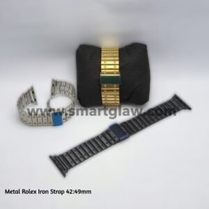Metal Rolex Iron Strap 42:49mm مع الإستراب المعدن للساعات الذكية،غير من شكل ساعتك الذكية الخاصة وأجعلها أكثر جاذبية بمقاسات مختلفة 42-44-45-49 ملي