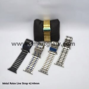 Metal Rolex Line Strap 42:49mm مع الإستراب المعدن للساعات الذكية،غير من شكل ساعتك الذكية الخاصة وأجعلها أكثر جاذبية بمقاسات مختلفة 42-44-45-49 ملي