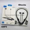 Oteeto OSP3 Neck Wireless سماعات بلوتوث حول الرقبة مع وقت تشغيل 50 ساعة، يتيح الميكروفون المدمج إجراء مكالمات، مع دعم كارت ميموري وشاشة ديجيتال لنسبة الشحن