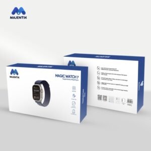 Magic Watch7 Majentik Warranty شاشةسوبر اموليد بجودة عالية، جاليري خاص، دعم ملفات Pdf، ربط الساعة بالإيربود مباشرة, وضع طرد الماء، NFC، ضمان عام للوكيل.