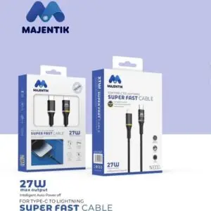 Cable C-007 Type-C To Lightning توفير تجربة شحن سريعة 27W / 5A ، مما يجعله الخيار المفضل لمستخدمي أجهزة iOS، نقل الملفات والمحتويات بين الأجهزة بشكل سريع.