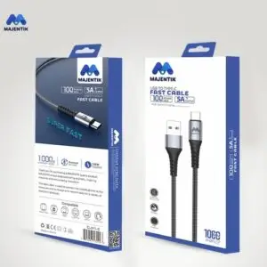 Majentik Cable CL-011 Type-C توفير تجربة شحن سريعة 100W / 5A، مما يجعله الخيار المفضل لمستخدمي أجهزة Android، نقل الملفات والمحتويات بين الأجهزة بشكل سريع.