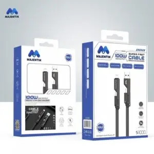 Majentik Cable CL-012 4IN1 PD تجربة شحن سريعة 100W/PD، كابل 4 في 1 (من USB إلى Type-C، من USB إلى Lightning، من Type-C إلى Type-C، من Type-C إلى Lightning)