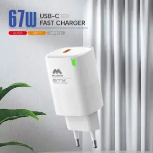 Majentik MC-009 67W قدرة شحن تصل إلى 67 واط، مما يتيح شحن الأجهزة بسرعة، تصميم صغير وخفيف ، حماية من الشحن والحرارة والتيار الزائد,منفذ Type-C PD. ضمان عام.
