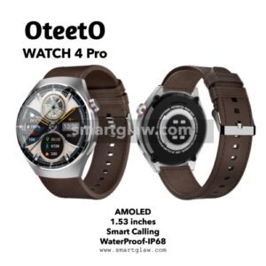 Oteeto Watch 4 Pro ساعة ذكية مع شاشة AMOLED 1.53 Inches، تدعم استقبال الإشعارات, مقاومة للماء بمعيار IP68, إجراء و استقبال المكالمات مباشرة من الساعة.