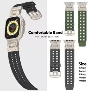 Silicone Metal Band Strap 42:49mm