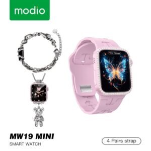 Modio MW19 Mini إجراء والرد على المكالمات, إشعارات التطبيقات, شاشة مقاس 36mm بجودة عالية جداً, سلاسة رهيبة في التنقل بين القوائم, Android و iOS.