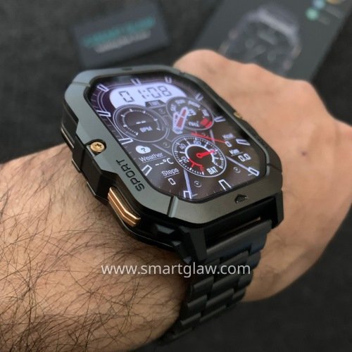 Haino Teko SQ-18 WaterProof شاشة أموليد بمقاس 2.02 بوصة، إجراء والرد على المكالمات ،إلتقاط الصور من الساعة، وضع الصامت اثناء الرنين، توقيت 12 و 24 ساعة.