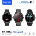 Haino Teko RW-60 Max WaterProof شاشة AMOLED بمقاس 2.50 Inch، تدعم اللغة العربية، استقبال الإشعارات، إجراء و استقبال المكالمات، نغمة للرسائل والرنين