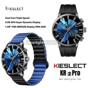 ساعة Kieslect KR2 Pro الذكية بشاشة AMOLED 1.58″ عالية الدقة، بطارية تدوم حتى 7 أيام. تدعم المكالمات عبر البلوتوث 5.3، بتصميم معدنى ومقاومة للماء 3ATM.