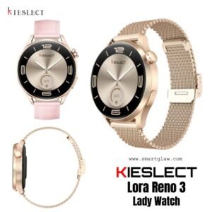 ساعة Kieslect Lora Reno 3 النسائية بشاشة AMOLED 1.32″، أكثر من 178 وضع رياضي، مكالمات Bluetooth 5.3، NFC، مقاومة ماء 5ATM، بطارية تدوم حتى 8 أيام.
