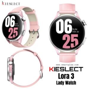 ساعة Kieslect Lora 3 مزودة بشاشة AMOLED 1.32 بوصة بدقة 466×466، تدعم Bluetooth 5.3 للمكالمات، مقاومة ماء 5ATM، وبطارية 315mAh، تتوافق مع Android و iOS.