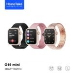 Haino Teko G19 Mini Original شاشة Amoled فائقة الدقة مقاس 42 مم، إشعارات التطبيقات بلغة عربية صحيحة، إجراء والرد على مكالمات، مقاوم للماء IP 68.