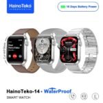 ساعة ذكية Haino Teko-14 WaterProof بشاشة AMOLED كيرف 2.0 إنش، مكالمات مباشرة، مقاومة للماء IP68، تتبع الصحة والرياضة، وإشعارات عربية بتصميم أنيق وعملي.