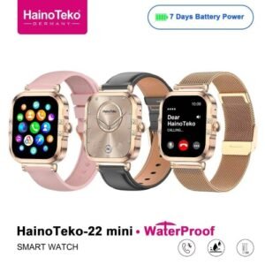 Haino Teko-22 Mini WaterProof  شاشة أموليد عالية الدقة، إجراء والرد على المكالمات،إلتقاط الصور من الساعة، دعم Always On Display، الإشعارات بلغة عربية سليمة.