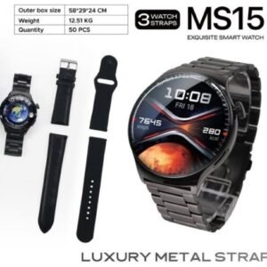 JSYES MS15 Smart Watch شاشة عالية الدقة بمقاس 1,43 بوصة، إجراء والرد على المكالمات، إلتقاط الصور من الساعة، توقيت 12 ساعة أو 24 ساعة، تتوافق Android و iOS.