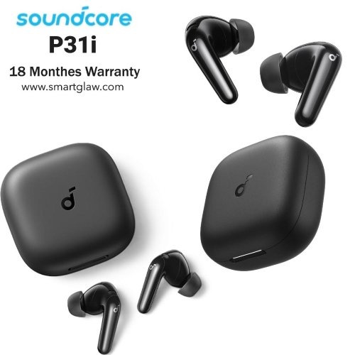 اشترِ Anker Soundcore P31i سماعات أذن لاسلكية بميزة Adaptive ANC لإلغاء الضوضاء، بطارية قوية حتى 50 ساعة، و6 ميكروفونات لتحسين المكالما، ضمان 18 شهر